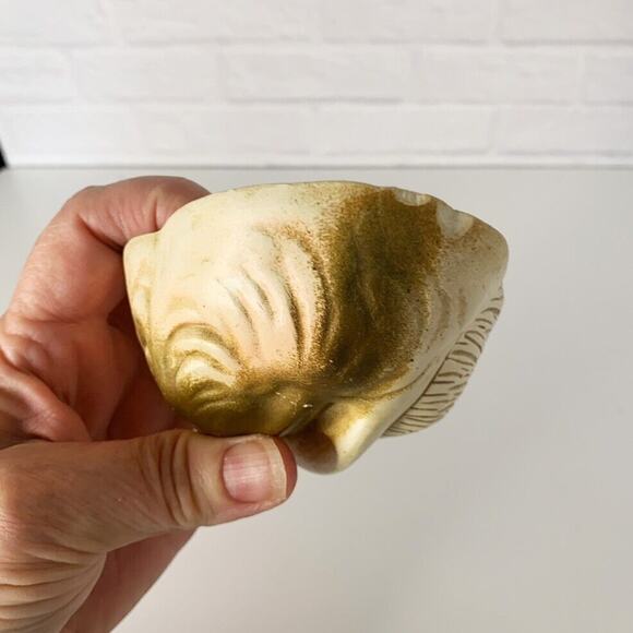 Vtg Chalk Ware Woman Head Wall Hanging Feather Hat Plaster Antique Lady Key Hook - Picture 6 of 8